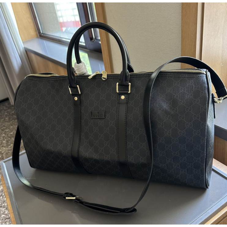 กระเป๋าบูติก Gucci Retro GG พิมพ์กระเป๋าเดินทางคุณภาพสูงกระเป๋าพีวีซีชายและหญิงกลางแจ้งความจุขนาดใหญ่กระเป๋า
