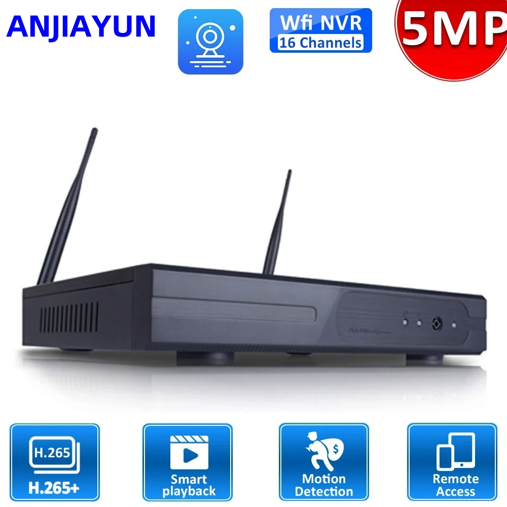 16CH H.265 5MP Wireless NVR Recorder Wifi กล้องวงจรปิดระบบ P2P กล้อง IP เครือข่าย 5MP Video Recorder