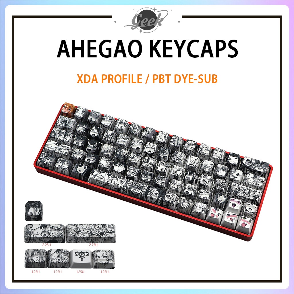 123 สไตล ์ Key Ahegao Keycap PBT ระเหิดอะนิเมะญี ่ ปุ ่ น Keycap สําหรับ Cherry Gateron Filco Kailh
