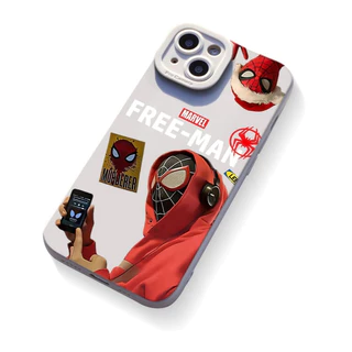 Centechia เคสใส แบบนิ่ม ลายสไปเดอร์แมน กันตก สําหรับ IPhone11 12 13 14 15 Pro MAX IPhone X XR XS MAX SE IPhone 7 Plus 8 Plus