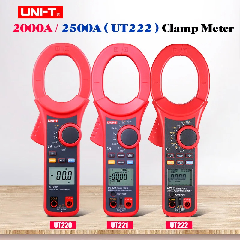 Uni-t UT220 UT221 UT222 Digital Clamp Meter AC DC Current Voltage Meter Auto Range Multimeter Continuity Buzzer/Diode Tester