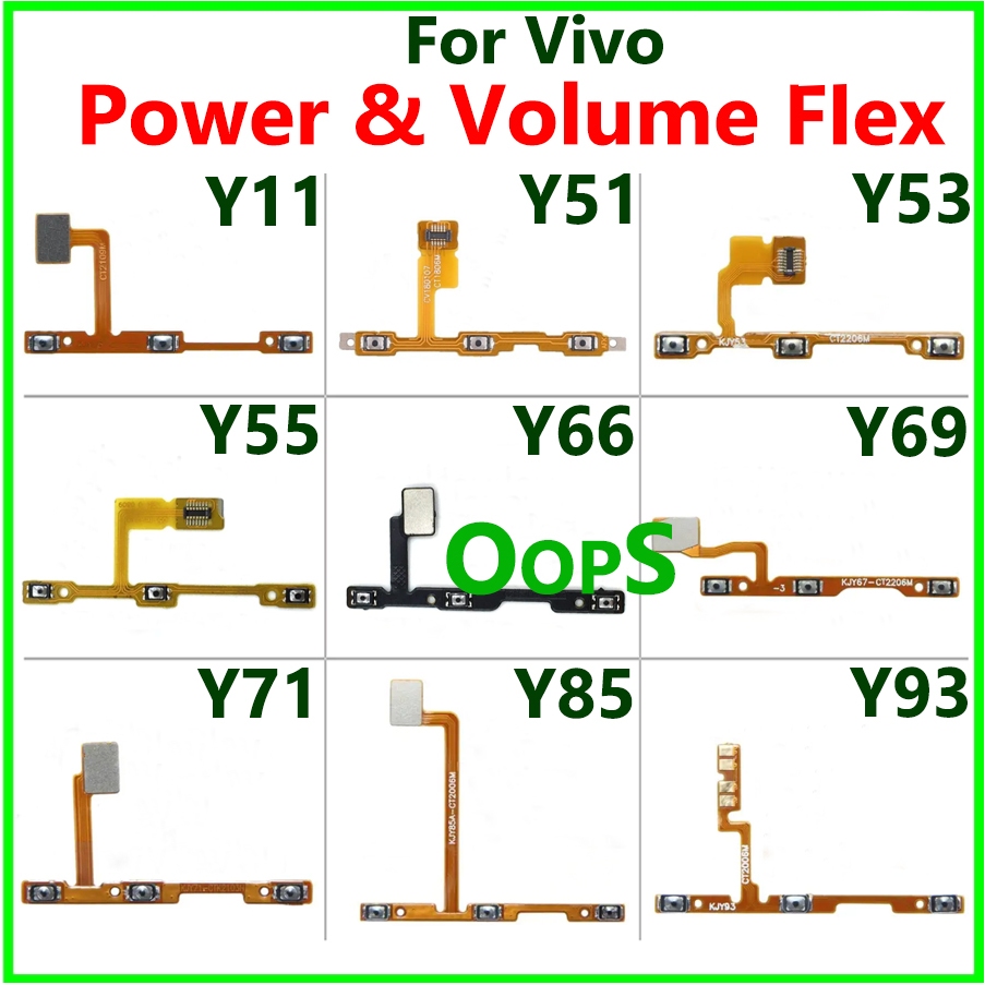 On Off Flex สําหรับ Vivo Y51/Y53/Y55/Y66/Y69/Y11/Y71/Y81/Y85/V9/Y91/Y93 ปุ่มปรับระดับเสียงสายริบบิ้น