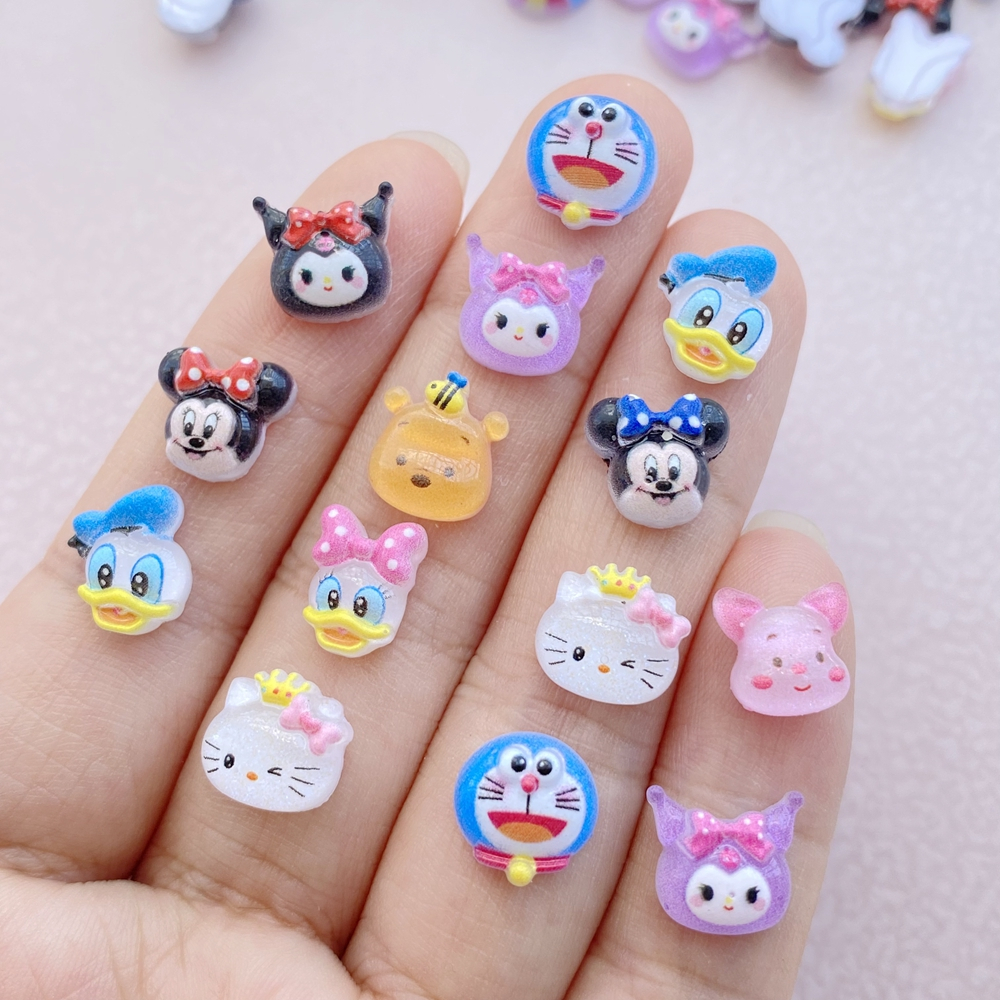 ขายร้อนตกแต่งเล็บเงาน่ารักดิสนีย์การ์ตูนสัตว์ 3ง ขนาดเล็ก หลากสี ทําเอง 50 ชิ้น