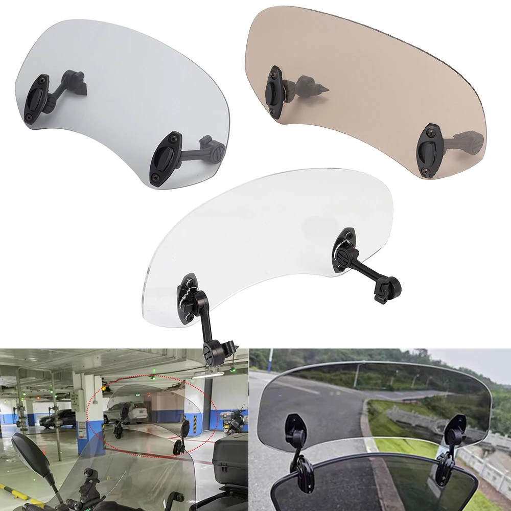 Universal รถจักรยานยนต์กระจก Extension ปรับสปอยเลอร์ Clamp-On Deflector กระจก