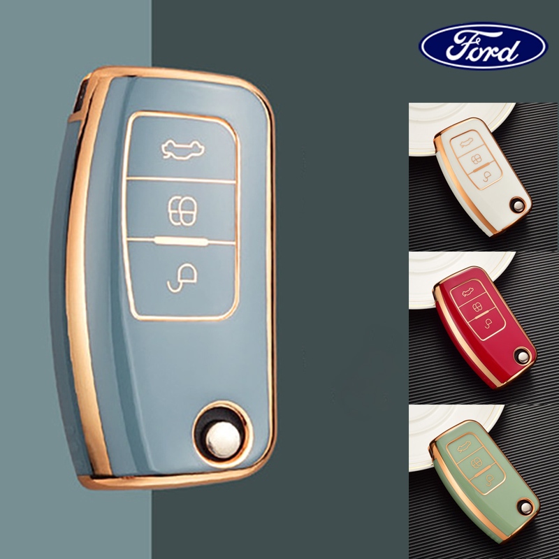 ฝาครอบกุญแจรถ Ford TUP เหมาะสําหรับ Ford Fiesta/Focus/Ecosport Remote key case
