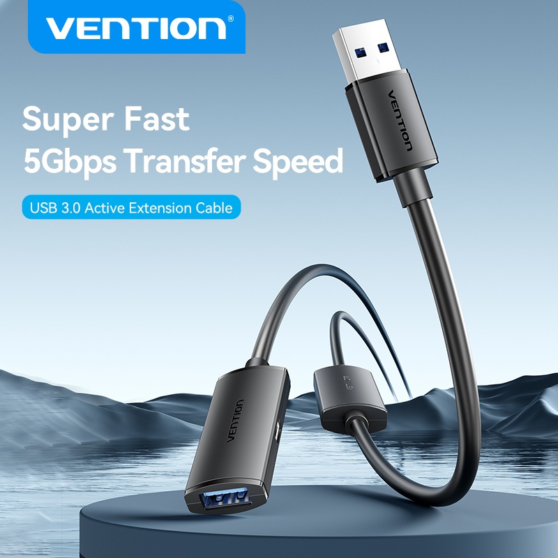 Vention USB 3.0 Type-A ชายถึง Type-A หญิง Active Extension Cable 5Gbps Fast Data Transfer Rates การส ่ งข ้ อมูลระยะไกล