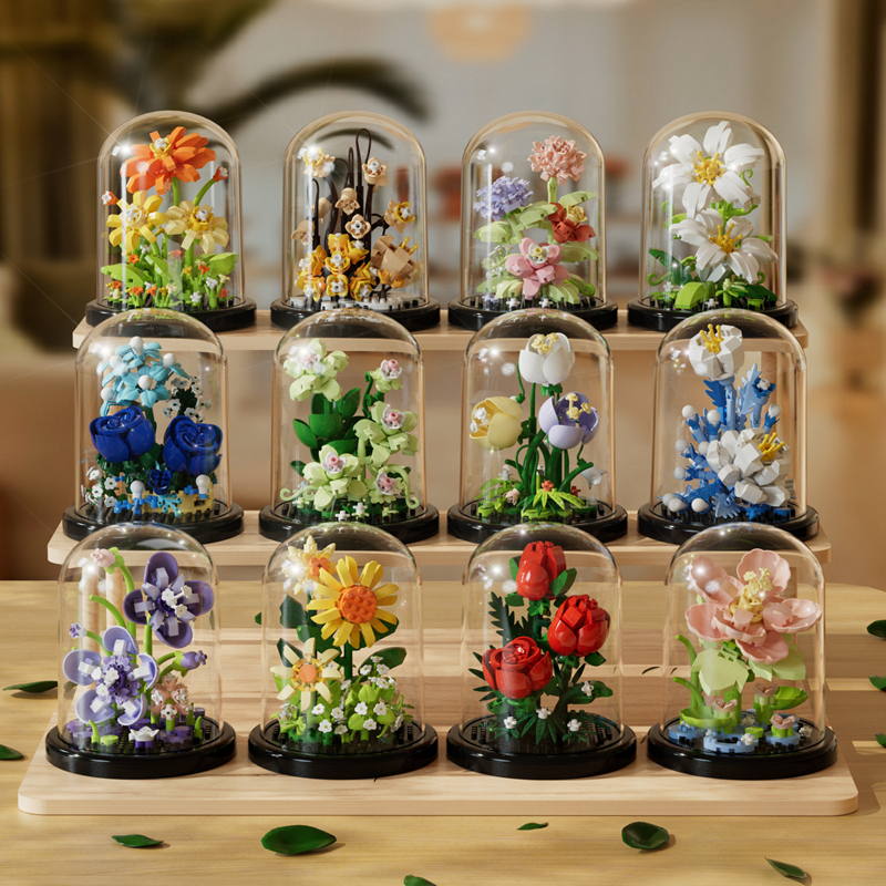 Mini Cover Garden Building Block รุ ่ นตกแต ่ งการศึกษาประกอบของเล ่ นของขวัญ