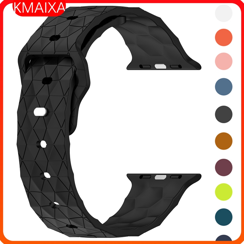 สายยางสําหรับ Apple Watch Ultra 2 49 มม.9 8 7 44 40 45 41 46 มม.กีฬาซิลิโคนรูปแบบฟุตบอลสําหรับ Iwatc