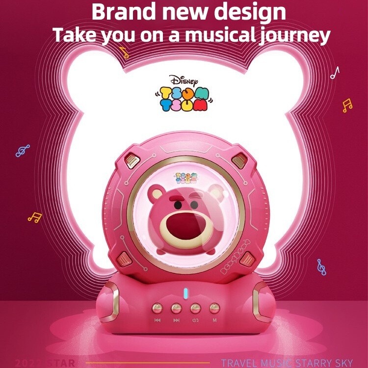 Disney J20 ลําโพงบลูทูธไร้สายสเตอริโอ One-Key แฮนด์ฟรีความเข้ากันได้ที่แข็งแกร่งรองรับการ์ด TF บลูทูธ 5.0