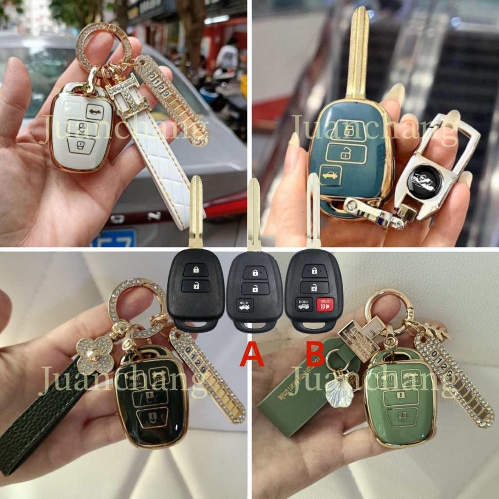 เคสกุญแจรีโมตรถยนต์ TPU สําหรับ Toyota vios Yaris ATIV CAMRY Prius 2014-2020 Corolla RAV4 Toyota SIENTA  ยาริสเอทีฟ / วีออส / yaris Ativ / Vios / Yaris sport 1.2cc สปอร์ต 2018 2019 2020