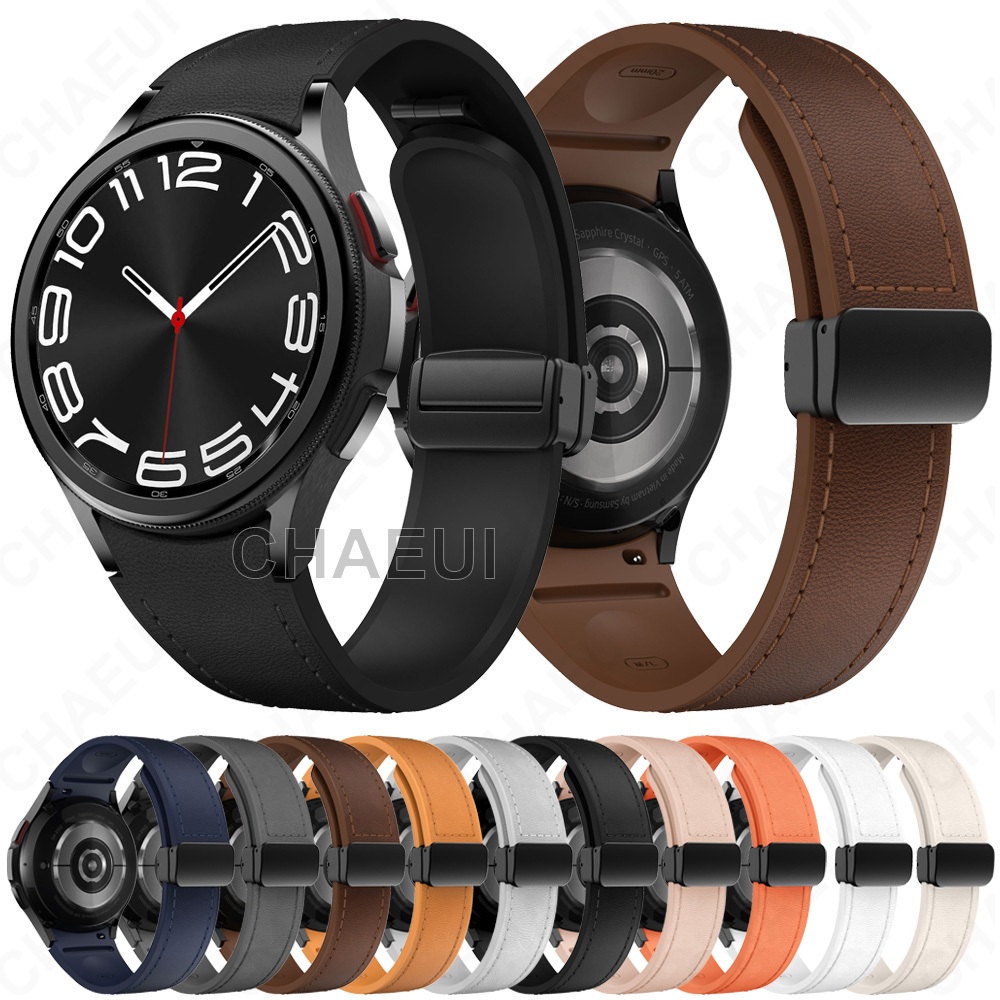 สายซิลิโคนเปลี่ยนสายหนังสําหรับ Galaxy Watch 7 FE 6 5 Pro 4 45mm 44mm 40mm Classic 47mm 43mm 46mm 42mm