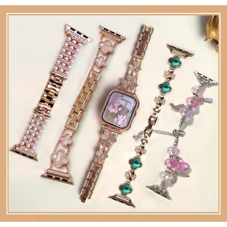 Luxury Kinds of Rose Gold Watch Strap For AP Watch Series11 10 9 8 7 6 5 4 3 21,SE,SE2,ultra,ultra2 Bling Diamond Metal Watchband Size 49mm 40mm 41mm 44mm 45mm 38 42mm i Watch Strap หรูหราประเภท สายนาฬิกาสําหรับ AP นาฬิกา Series 9 8 7 6 5 4 i watch สาย