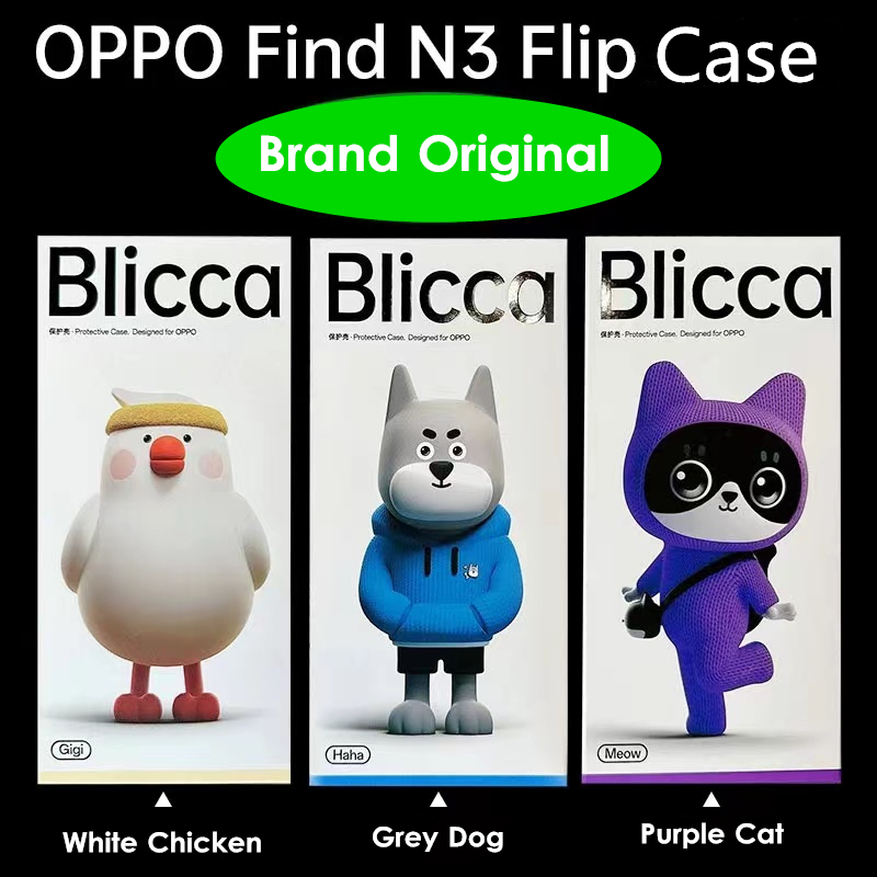 Original OPPO Find N3 Flip Blicca เคสโทรศัพท ์ ตลกป ้ องกันพับหน ้ าจอกระเป ๋ าถือสไตล ์ ฝาครอบโทรศั