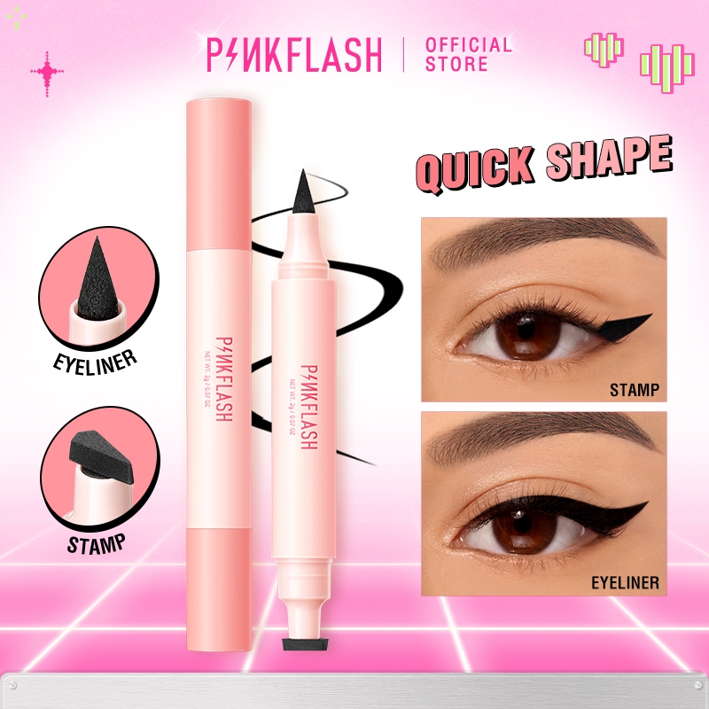 PINKFLASH #InstantShape 2-in-1 แสตมป์อายไลเนอร์ ติดทนนาน ใช้ง่าย