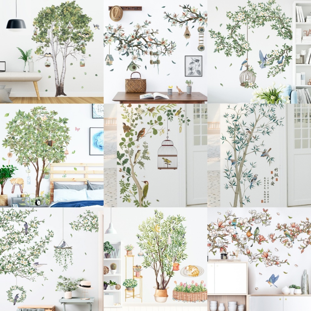 30x90 ซม . *2PCS พืชสด Leaf พื ้ นหลังสติ ๊ กเกอร ์ ติดผนังสําหรับห ้ องเด ็ กห ้ องนอนโซฟาตกแต ่ งผนัง