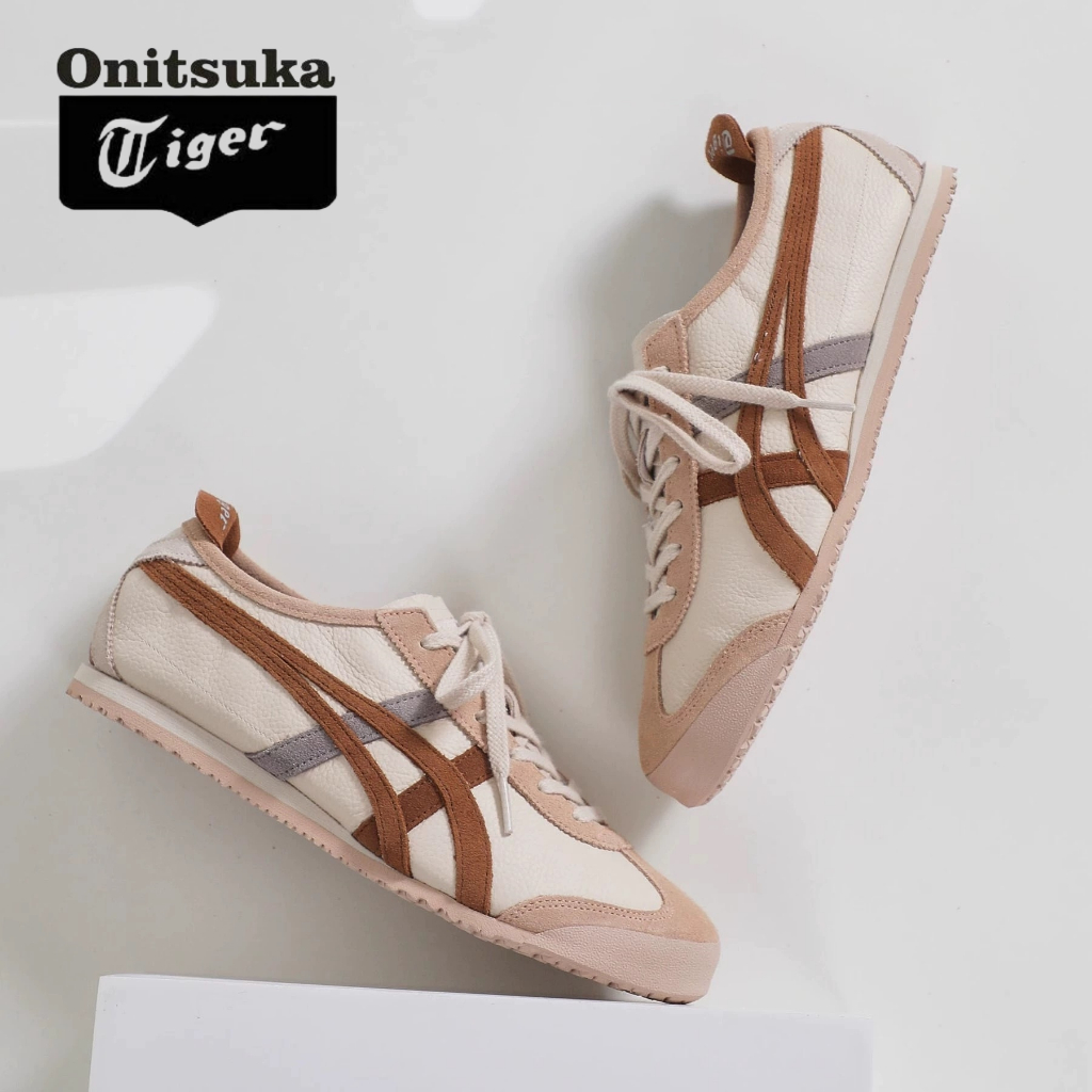 Onitsuka Tiger Onitsuka Tiger MEXICO 66 ลายลิ้นจี่ Melade Color Series ผู้ชายผู้หญิงรองเท้าผ้าใบลําล