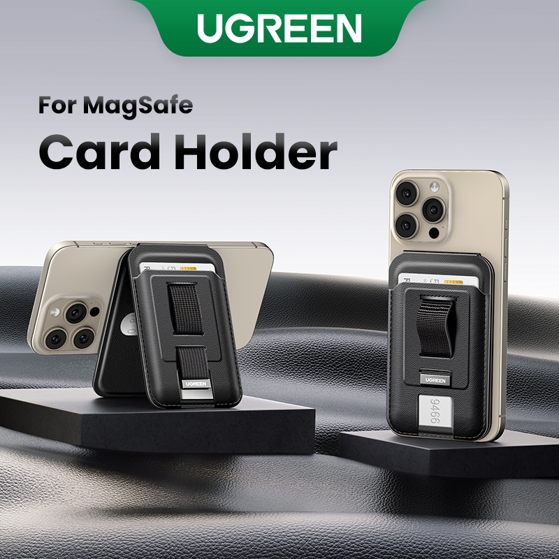 Ugreen ผู้ถือแม่เหล็กพร้อม Card Organizer กระเป๋าสตางค์ขาตั้งโทรศัพท์ปรับมุมสําหรับ iPhone 12/13/14/