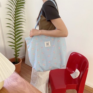 Bentoy Milkjoy South Korea Grid Handbags Underarm Bags Stude…