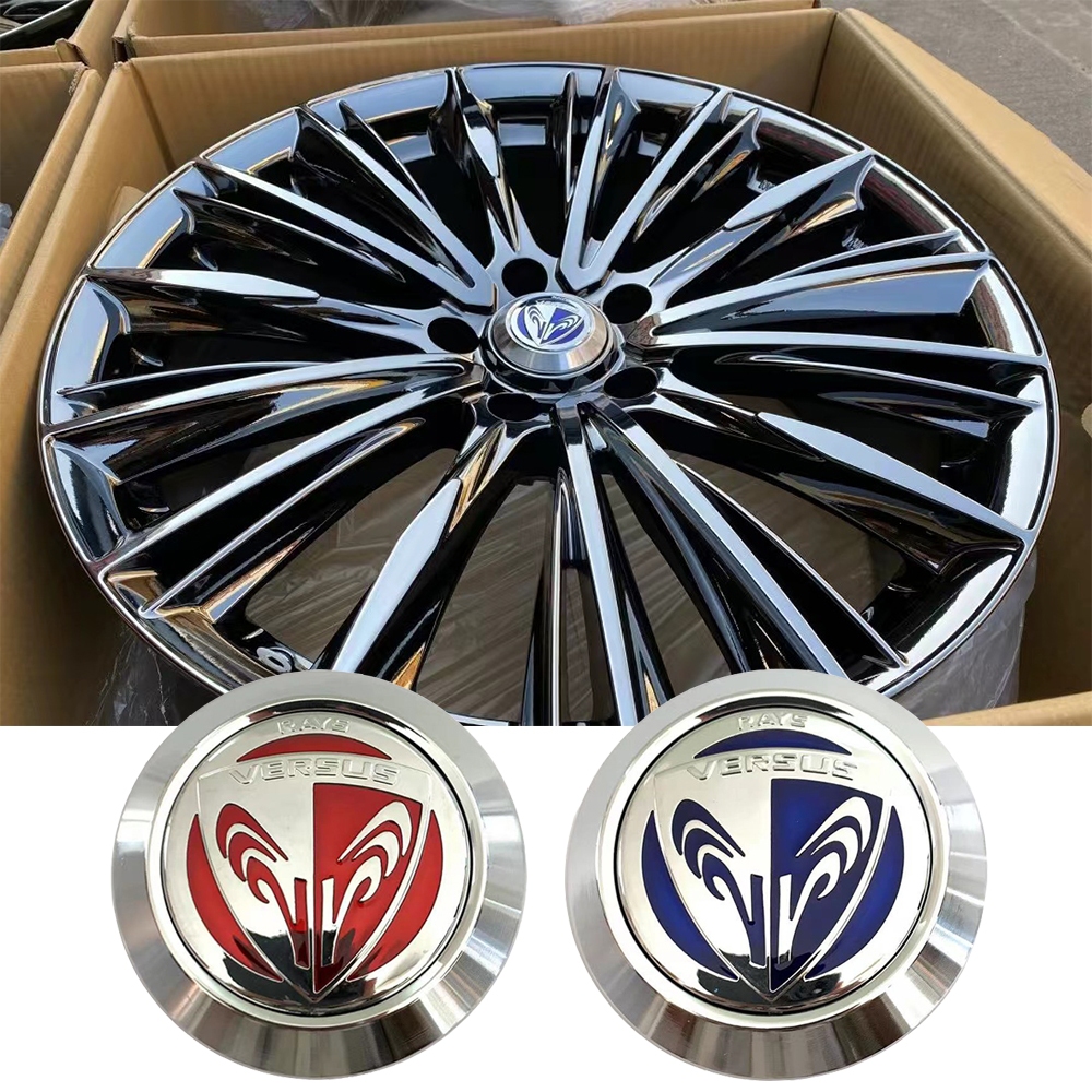 4PCS 66 มม.ล้อสีดําสําหรับ RAYS โลโก้ล้อขอบ Hub Caps ฝุ่น-Proof Cover Fit สําหรับ G025 G16 57G GT090
