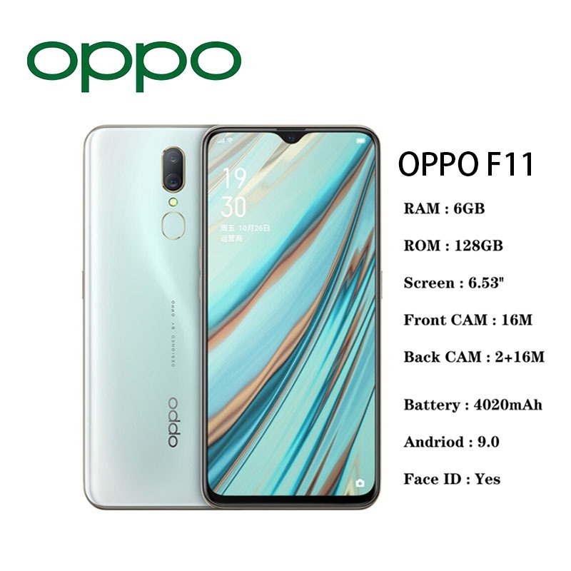 Oppo F11 สมาร ์ ทโฟน 6GB 128GB 4020mAh 6.5 นิ ้ ว Android 9.0 Dual SIM สมาร ์ ทโฟน