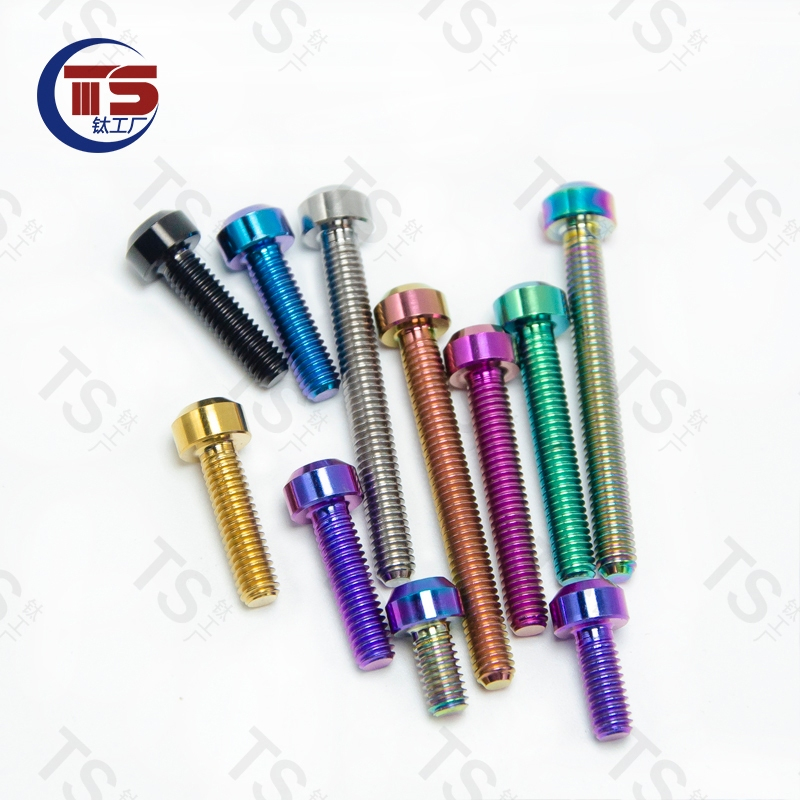 Ts M5 * 10/15/25 มม.64 บวกไทเทเนียมทรงกระบอก Chamfering ภายใน Torx สกรู M5 หัวกรวยไทเทเนียมอัลลอยด์การปรับเปลี่ยนอุปกรณ์เสริม High-Strength ไทเทเนียมสกรูมอเตอร์