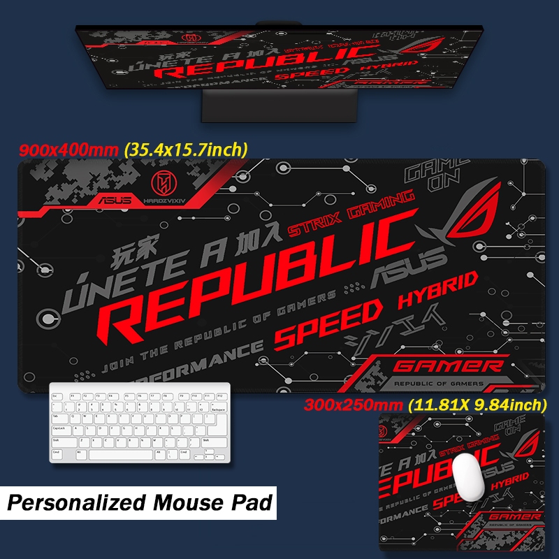 แผ่นรองเมาส์เกมเมอร์ ROG Strix | แผ่นรองเมาส์สําหรับเล่นเกมแบบขยาย | การออกแบบกันลื่นกันน้ํา | แผ่นรองเมาส์ ขนาดใหญ่ | มีหลายขนาด | แผ่นรองโต๊ะ