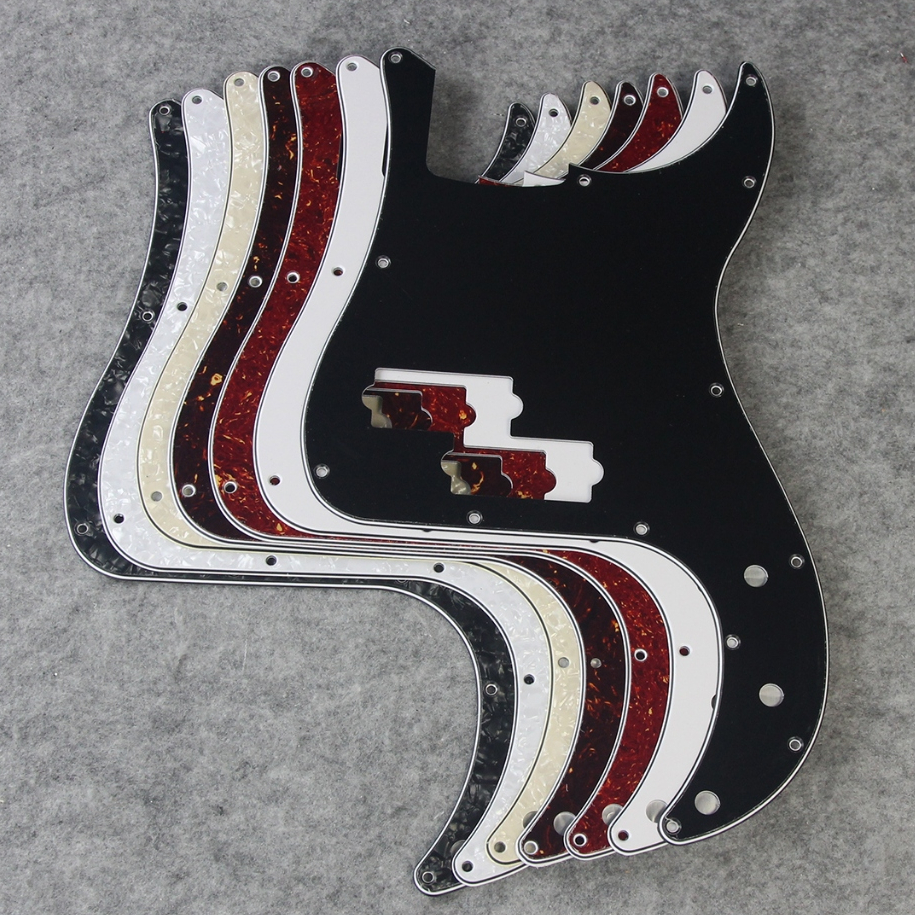 FLEOR 4 Strings PB Bass Pickguard Bass Guitar Scratch Plate 13 Holes with Screws, Without Truss Rod Hole Style