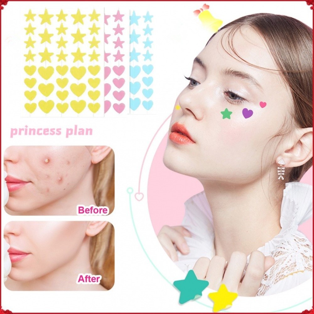 Acne Pimples แผ ่ นแปะสิว Cute Character Star Heart Butterfly Agne Acne Patch Transparent Patch เหมา