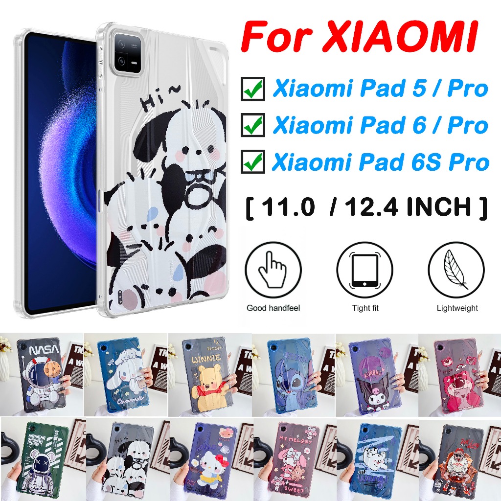 สําหรับ Xiaomi Pad 6S Pro Pad 6 Pro Pad 6 11.0 12.4 คุณภาพสูงน่ารักอะนิเมะซิลิโคนหนา Anti-drop sweat-proof Xiaomi Pad 5 Pro กรณี