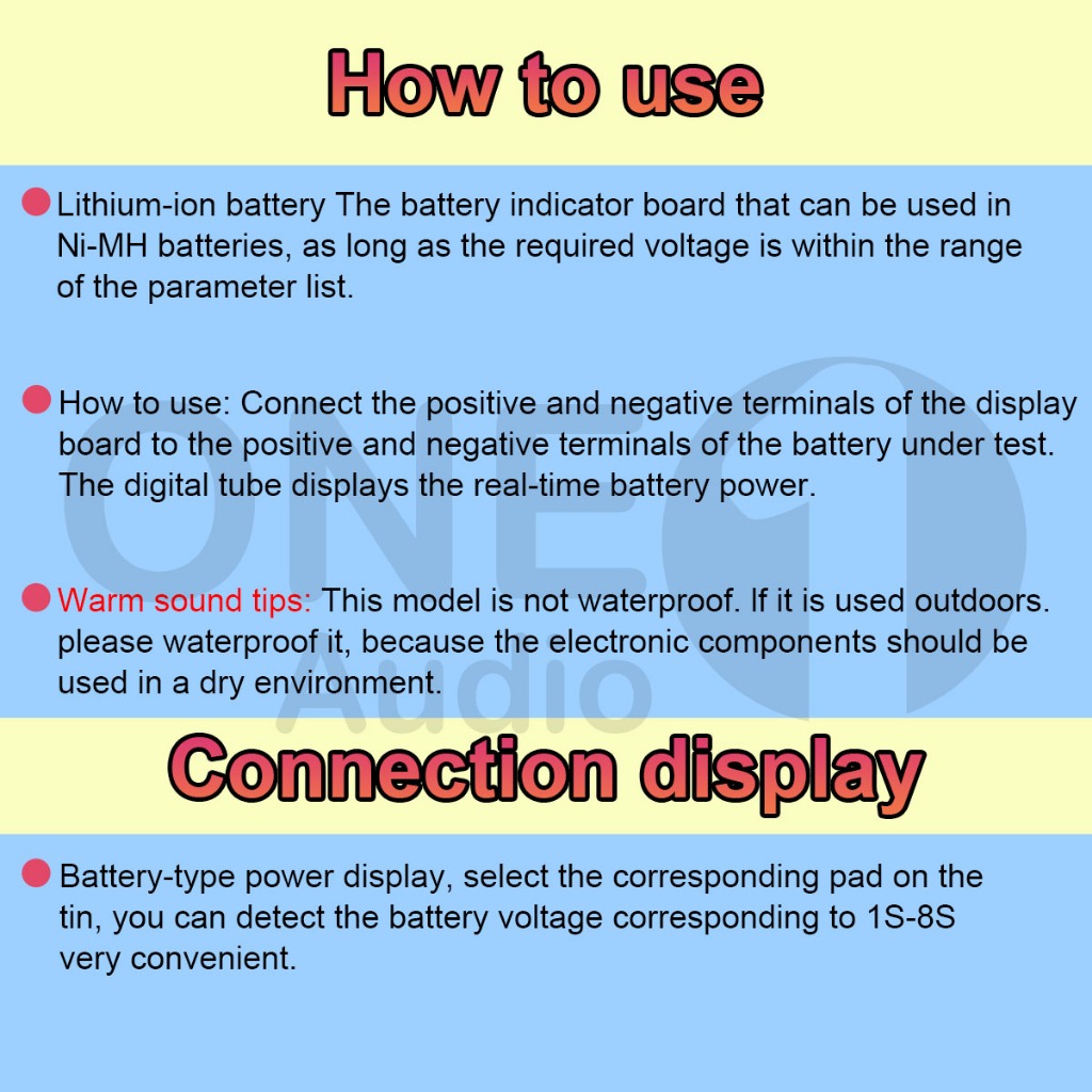 OneAudio 1 ชิ้น โมดูล วัดความจุแบตเตอรี่ 1S -8S Lithium Battery Capacity Indicator Module Display Li-po Li-ion เทสสถานะความจุแบตเตอรี่ 1S – 8S แสดงสถานะแบตเตอรี่ลิเธียม วัดโวลท์12v ตัววัดโวลท์แบต ไฟแสดงแบตเตอรี่21v วัดแบตลำโพงdiy ราคา ถูกที่สุด ดีลบีเคเค แกลเลอรีภาพที่ 7