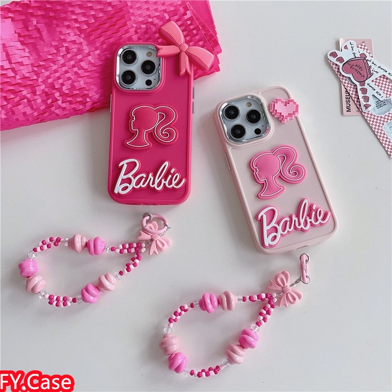 3d Bow Girl สําหรับ iPhone 15 15 Pro 15 Plus 14 13 mini 12 11 Pro X XR XS Max 7+เคสโทรศัพท์เรียบง่ายและมีสไตล์พร้อมสายไฟแขวนเต็มแพ็คเกจ TPU เคสโทรศัพท์กันกระแทก
