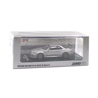 Inno64 IN64-R34VS-SIL 1/64 NISSAN SKYLINE GT-R R34 V-SPEC II SILVER DIECAST SCALE MODEL CAR