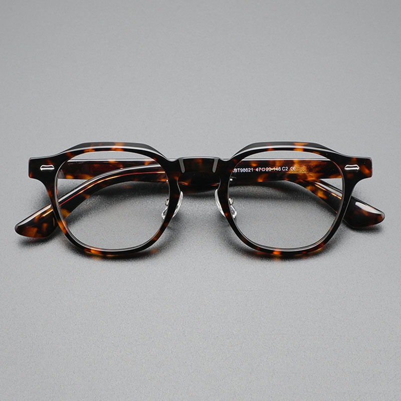 2024 Retro Acetate กรอบแว ่ นตาUnisexศิลปะแว ่ นตากรอบโลหะใส ่ กรอบแว ่ นตาHandmade KBT98621