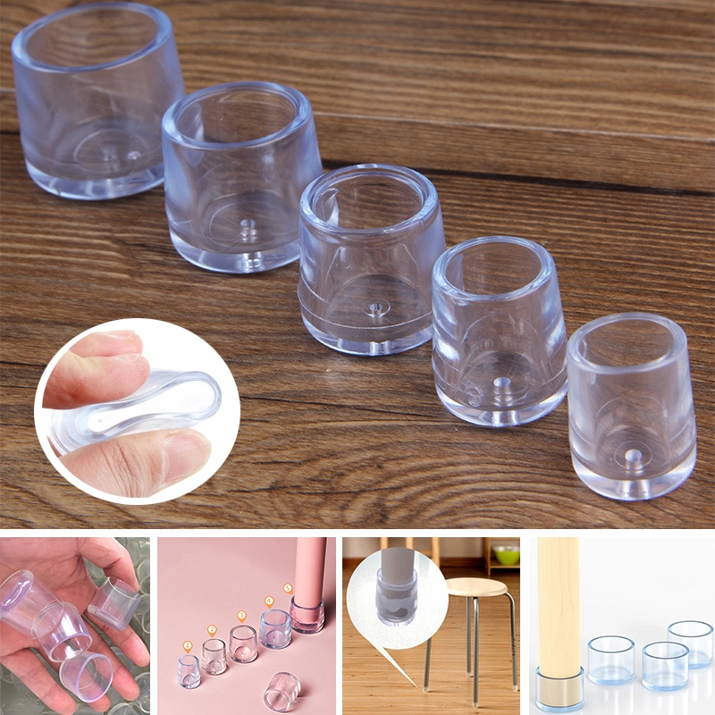 4pcs/set เก ้ าอี ้ ขาหมวกลื ่ นครอบคลุมรอบซิลิโคนเฟอร ์ นิเจอร ์ ฟุตแผ ่ นตารางครอบคลุมถุงเท ้ าหลุมปลั ๊ กป ้ องกันพื ้ น