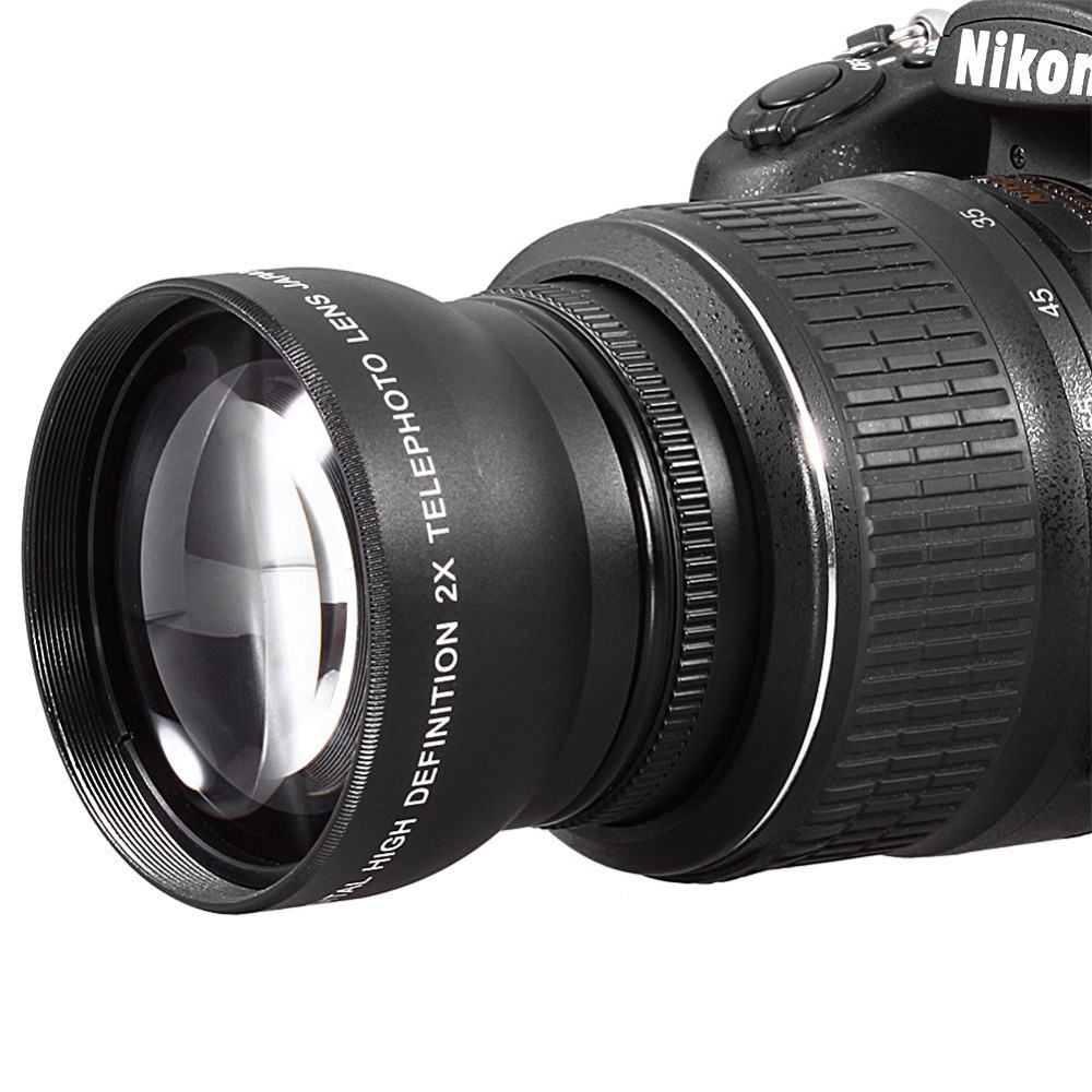 Lightdow 2X Teleconverter สําหรับเลนส ์ กล ้ อง DSLR ขนาด 52 มม . 55 มม . 58 มม