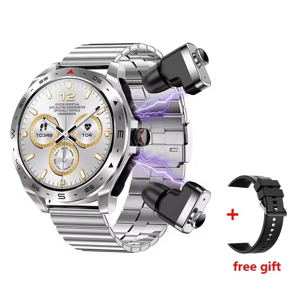 T95 ชุดหูฟังสมาร ์ ทนาฬิกาพร ้ อมหูฟัง TWS Bluetooth Call Music Control ความดันโลหิตตรวจจับกีฬา Smar