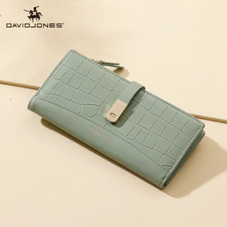 David Jones Paris กระเป๋าสตางค์ใบยาว ลายหนังจระเข้ 2 พับ ใส่บัตรได้ สําหรับผู้หญิง