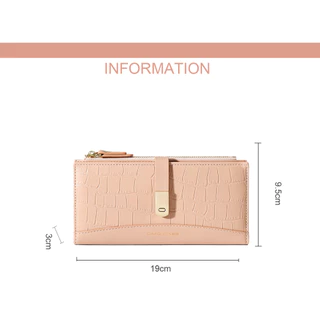 David Jones Paris กระเป๋าสตางค์ใบยาว ลายหนังจระเข้ 2 พับ ใส่บัตรได้ สําหรับผู้หญิง