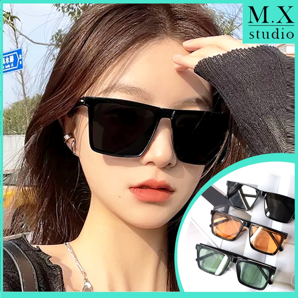 【ท้องถิ่นไทย】ว่นตาแฟชั่นแว่นตากันแดดเลนส์สีสไตล์เกาหลียอดฮิตUV400กรอบเหลี่ยมผู้ชายและผู้หญิง TENPO