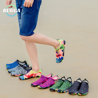 RUGGA Aqua รองเท้าผู้ชายผู้หญิงรองเท้าน้ําชายหาด Anti Slip ตกปลาว่ายน้ําดําน้ํายางรองเท้าออกกําลังกาย