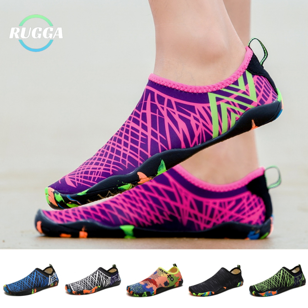 RUGGA Aqua รองเท้าผู้ชายผู้หญิงผู้ใหญ่ Quick-Dry Wading ถุงเท้า Barefoot รองเท้าน้ําสําหรับชายหาดว่า