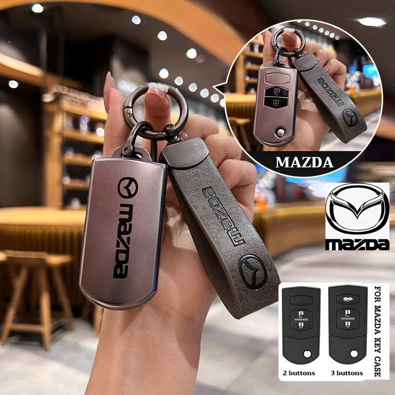 2/3 ปุ่มรีโมทสมาร์ทรถ Key Chain แหวนสําหรับ Mazda Mazda 2/Mazda 2 ( 2011)/Mazda 3/Mazda 3 (2012)