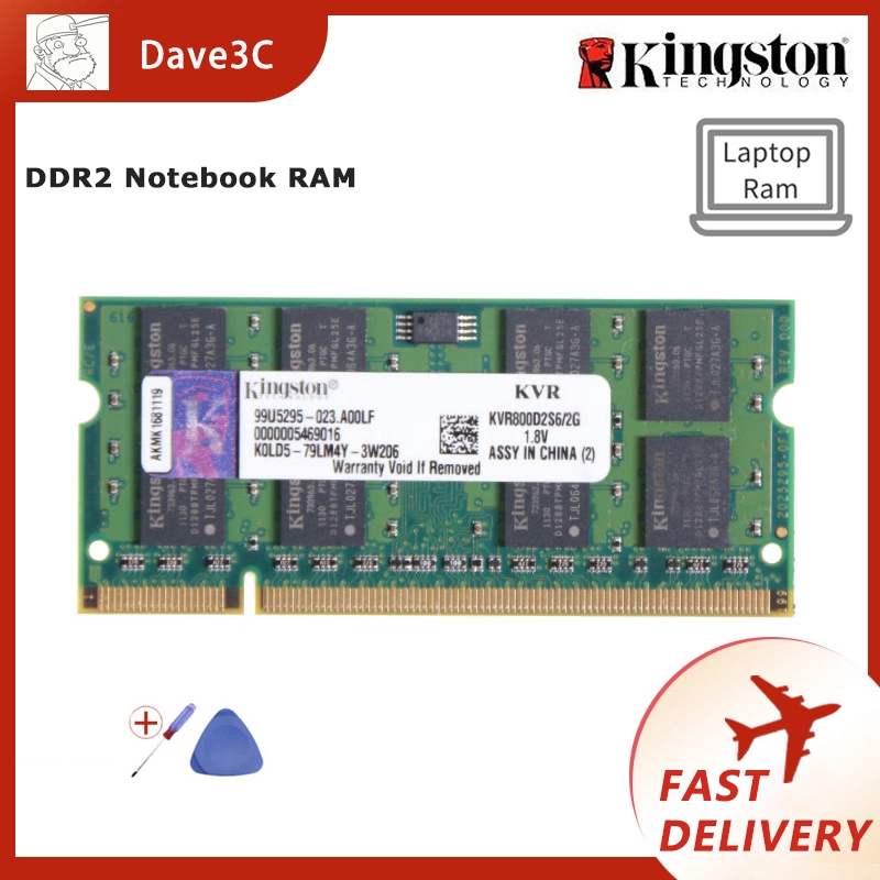 Kingston 2GB โน๊ตบุ๊ค RAM DDR2 667mhz 800mhz 2RX8 PC2-6400S PC2-5300S Notebook RAM SODIMM หน่วยความจ