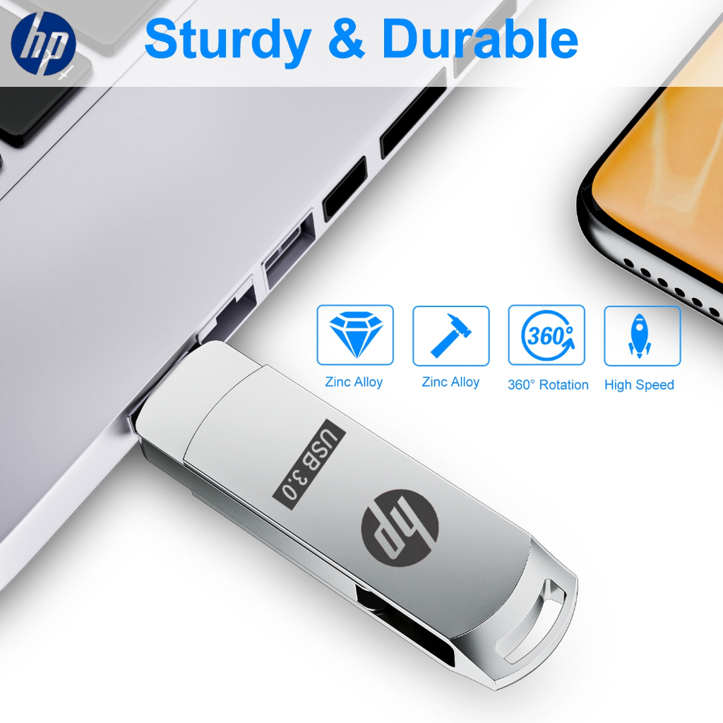 Typec usb 3.0 2 in 1 otg HP 2TB ความจุขนาดใหญ่ความเร็วสูงโลหะหมุนปากกาประเภท u Disk ไดรฟ์คู่เหมาะสําหรับ iPhone ipad Data Storage Disk Data Flasher