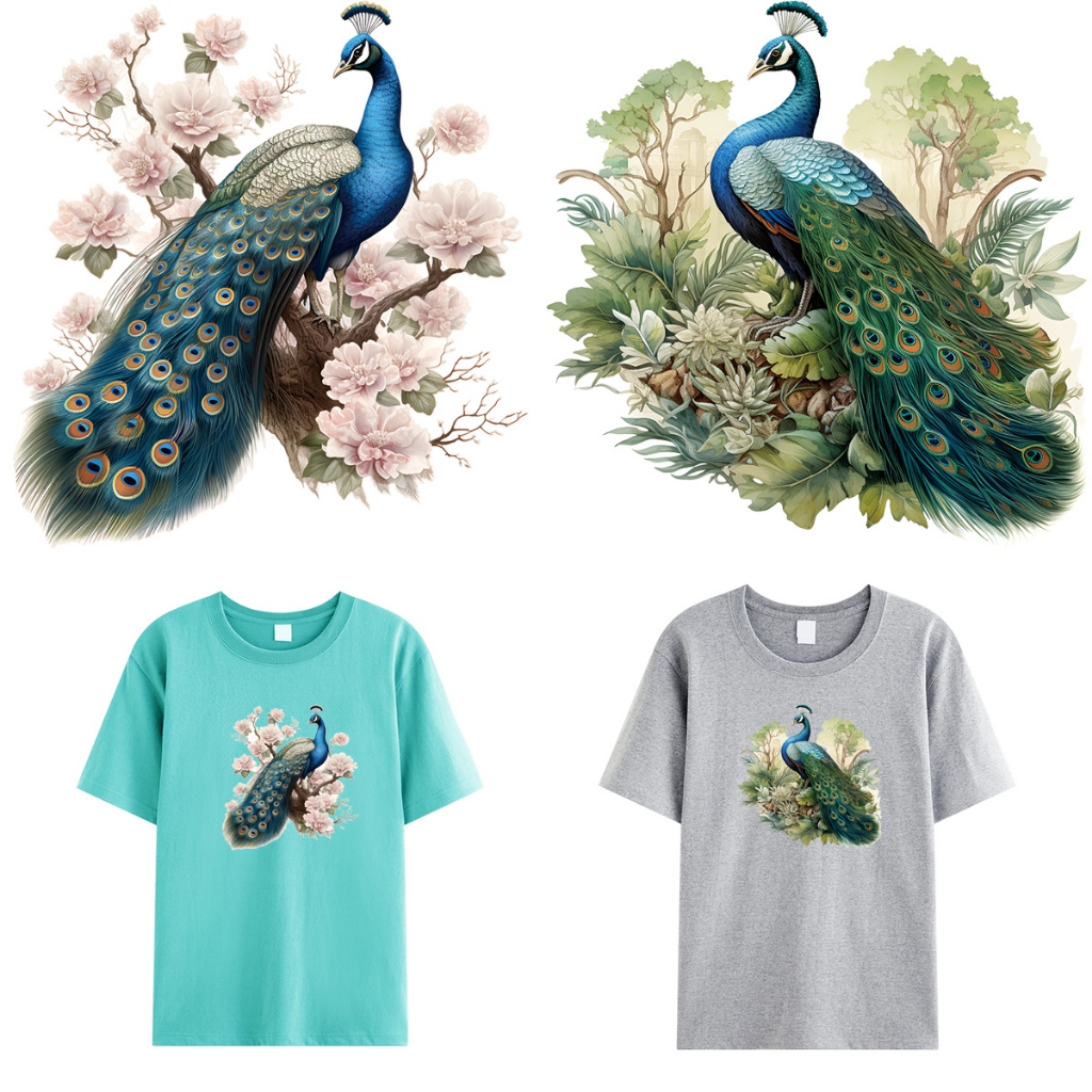 Iron-On Transfers สําหรับเสื้อผ้าจริงนกยูงลงเสื้อกระเป๋าความร้อนเสื้อผ้าสติกเกอร์ Parches Ropa Diy Decals Patch