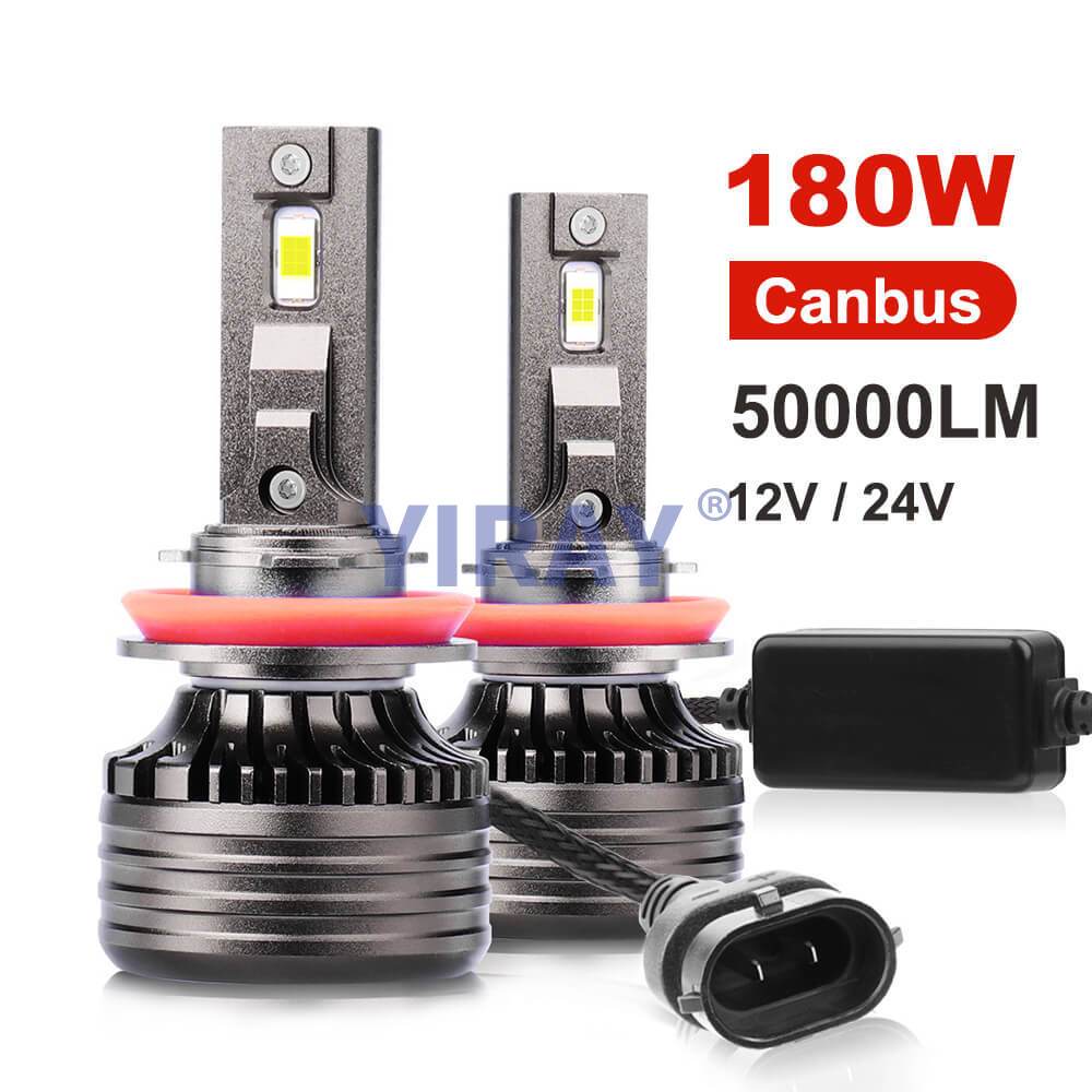 YIRAY 2PCS Super Power รถ LED ไฟหน้า 180W 50000LM CSP 3570 ไฟหน้า Canbus H4 หลอดไฟ H1 H7 H11 9005 9006 9012 HB2 HB3 HB4 4300K 6000K รถหมอกหลอดไฟ LED 12V 24V