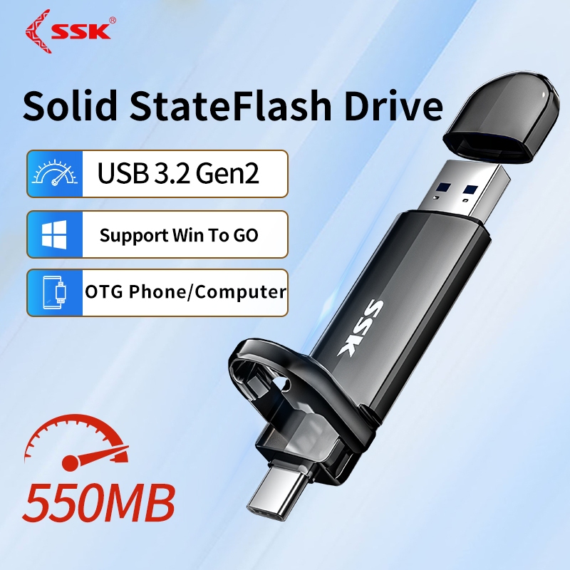 SSK 550MB/s SD311 แฟลชไดร์ฟ 1TB USB Flash Drive USB3.2 Gen2 OTG Type C Flash Drive 1TB