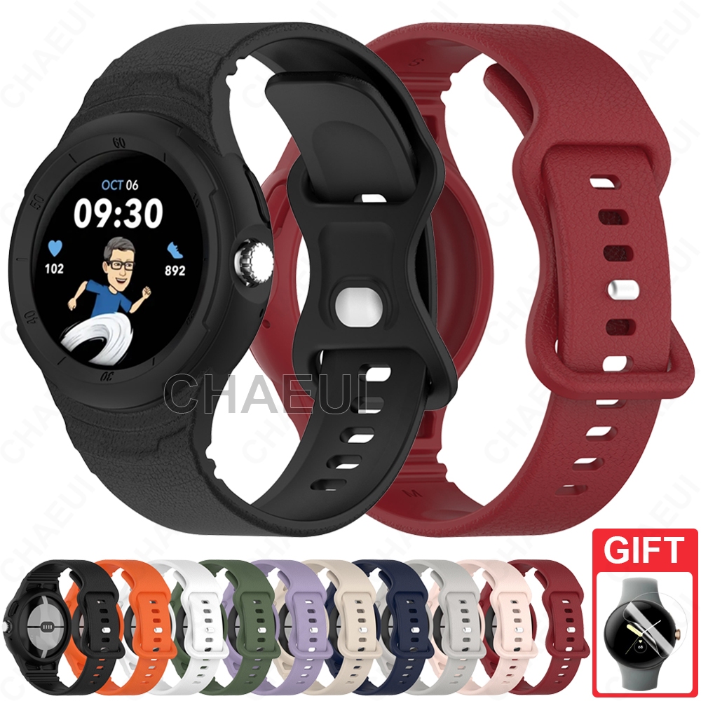 สายซิลิโคนพร ้ อมเคสเปลี ่ ยนสร ้ อยข ้ อมือสําหรับ Google Pixel Watch 2 / 1