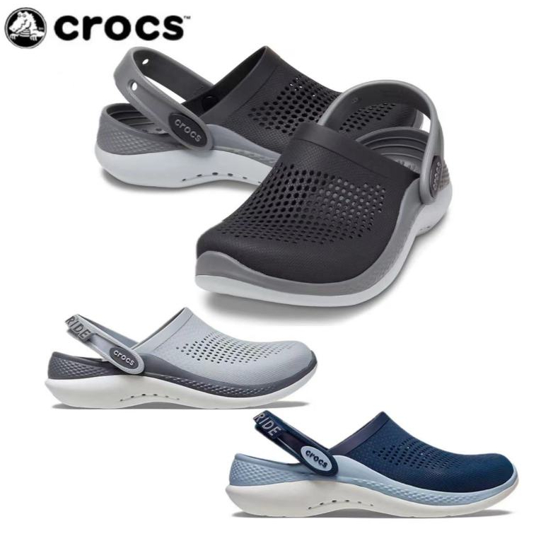Crocs LiteRide 360 ความเร็วแห้งระบายอากาศผู้ชายและผู้หญิงรองเท้าแตะชายหาด