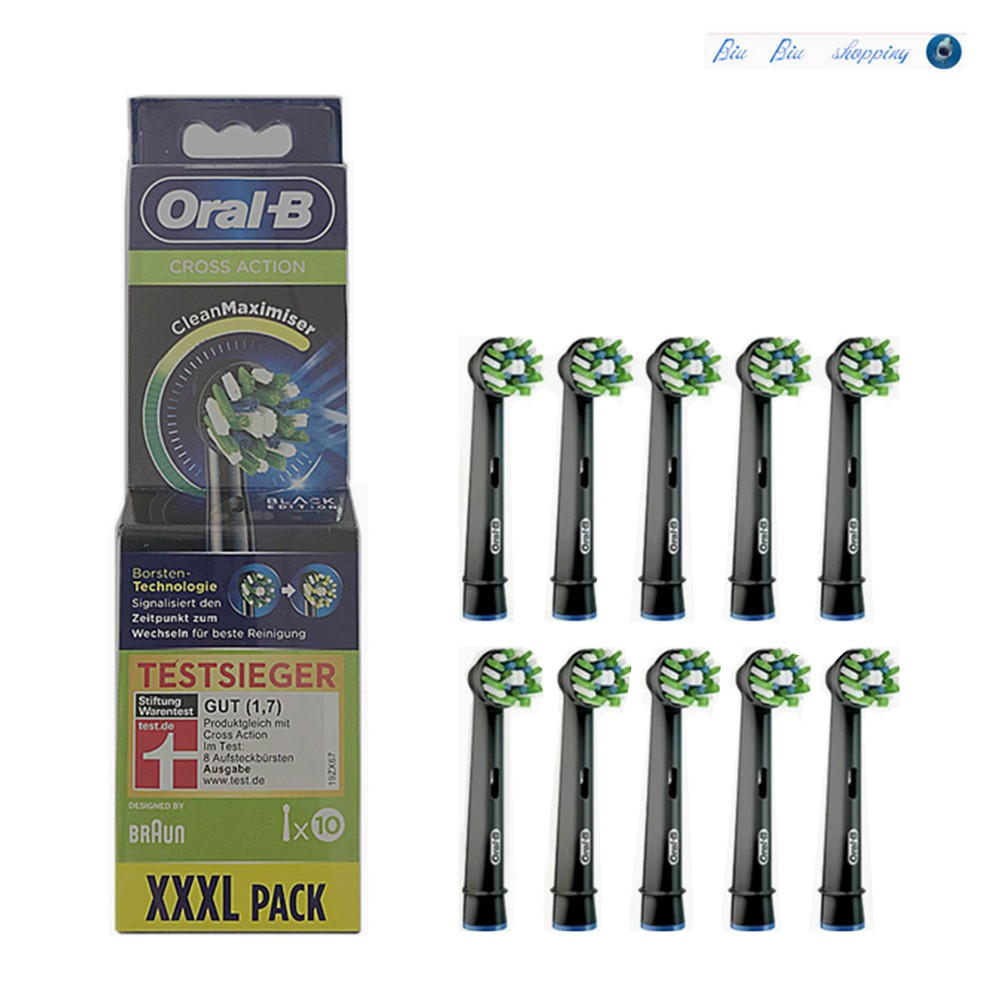 Oral-B EB50 Cross Action Clean หัวเปลี่ยนแปรงสีฟันไฟฟ้าสีดํา Maximiser 10 นับ